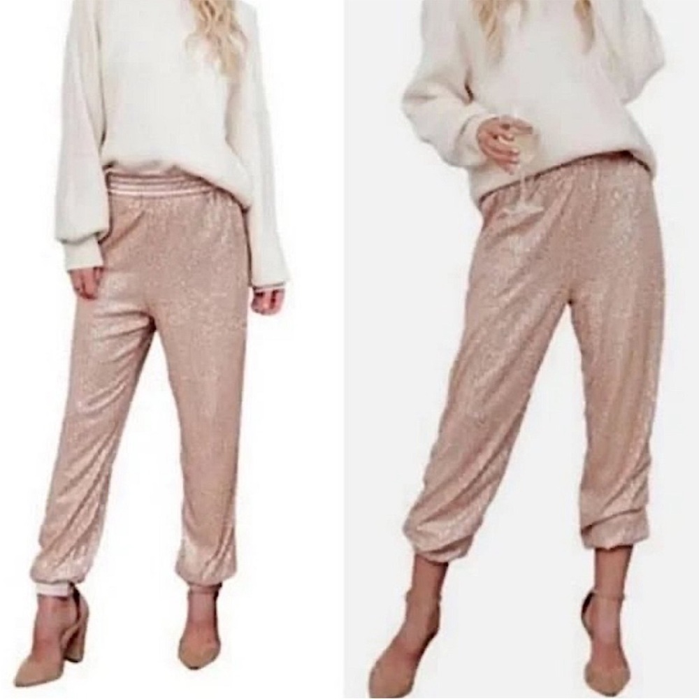 ANTHROPOLOGIE Melora Metallic Joggers -Size XS